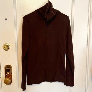 White + Warren Brown Cashmere Turtleneck XL